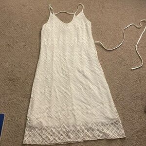 White lace midi dress
